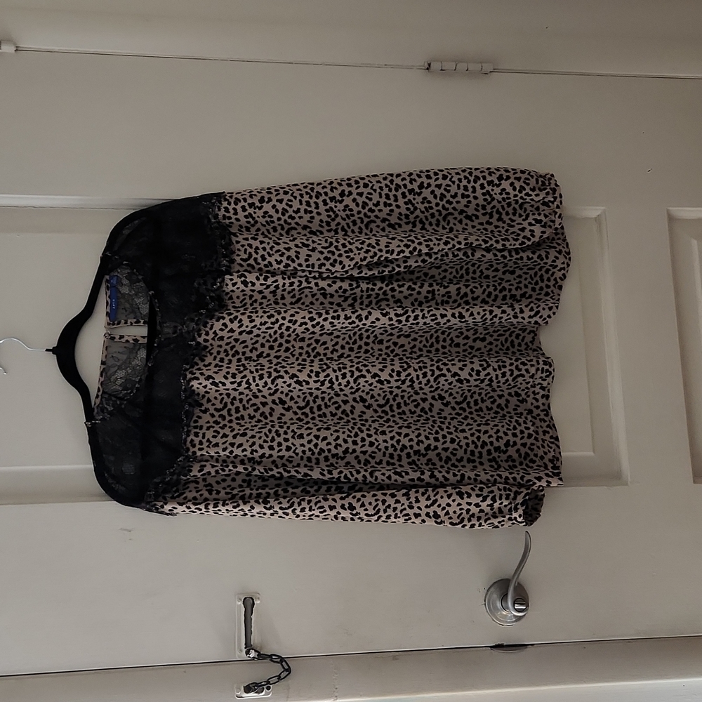 Apt. 9 Leopard & Lace Blouse